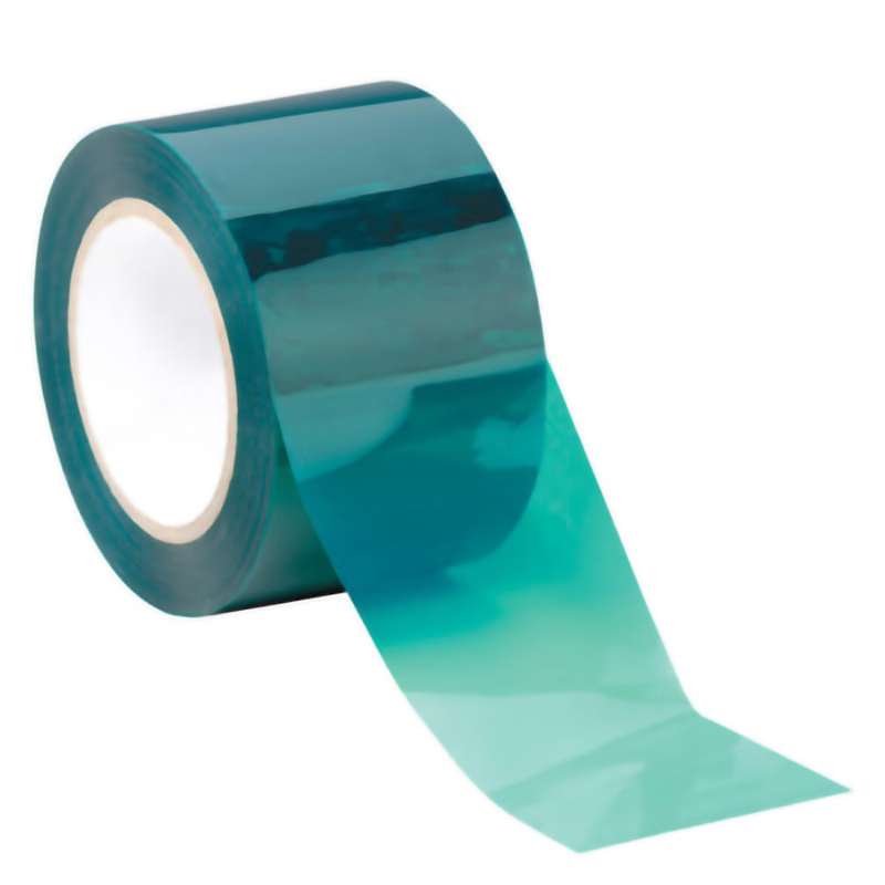 Poly Tape, 400 deg, 2"x72 Yds, 3" Core, 3.5 mil, Green